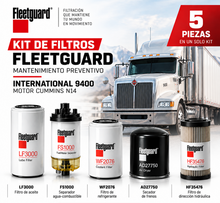 KIT DE FILTROS FLEETGUARD PARA MANTENIMIENTO PREVENTIVO MOTOR CUMMINS N14 INTERNATIONAL 9400